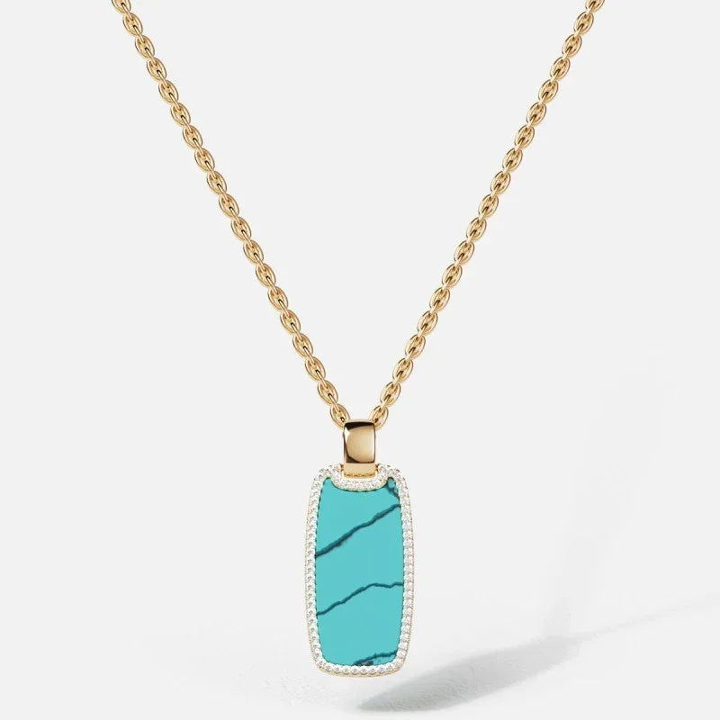 LI KI High Quality 2024 New Turquoise Series Necklace Earrings Ring Bracelet For Women Luxury Designer Jewelry