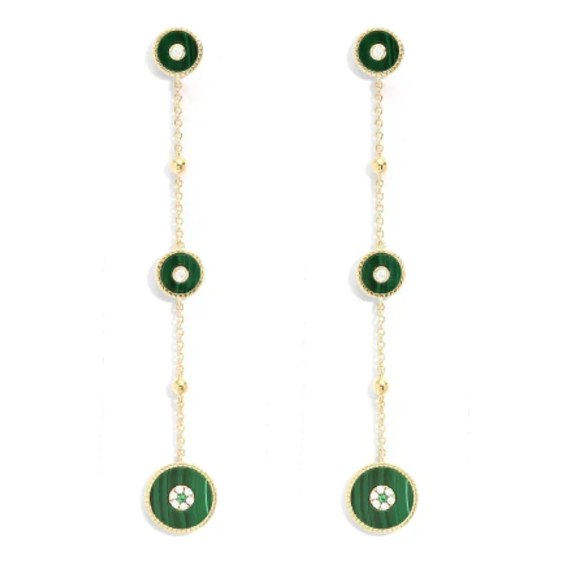 LI KI High quality 925 Sterling Silver June 2023 New Malachite Love Earrings Fashion Exquisite Jewelry Gifts To Friends
