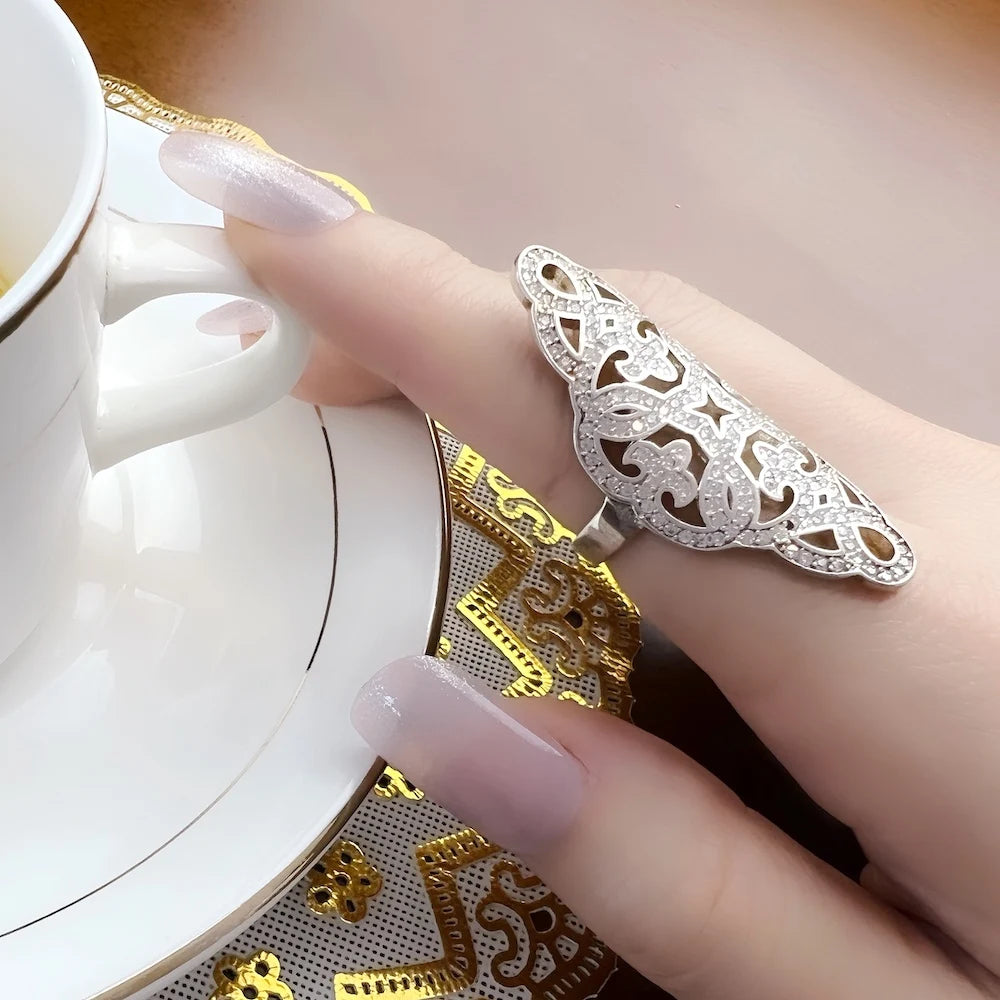 Bague de Cocktail en Argent Sterling 925 - Ensemble de Mariage avec Pierre CZ