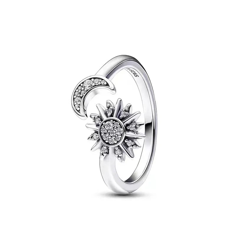 Bague Celestial Sun & Moon Ring Asymétrique Scintillant