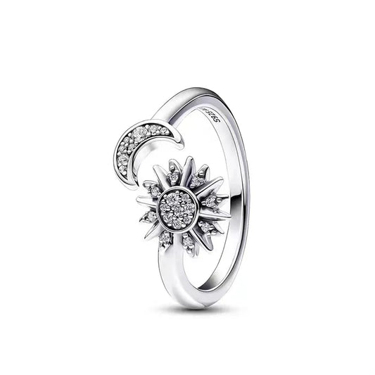 Bague Celestial Sun & Moon Ring Asymétrique Scintillant