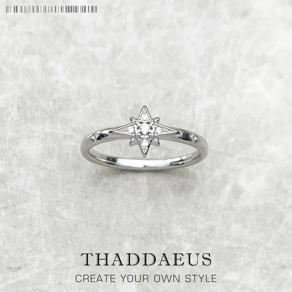 Bague en forme d'étoile - Style Glamour Europeen, Argent Sterling 925 pour Femmes