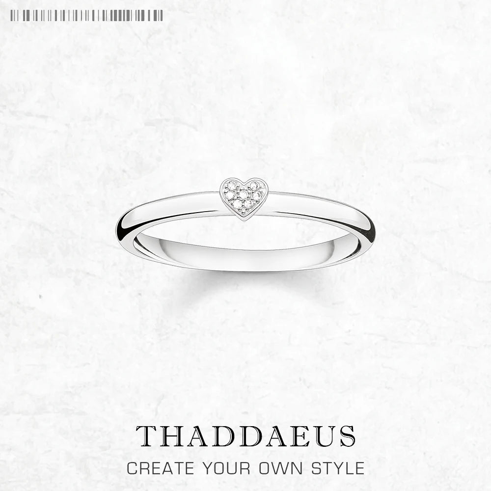 Bague Cœur d'Amour - Style Européen - Bijou Raffiné pour Femmes - Cadeau Romantique d'Été en Argent Sterling 925