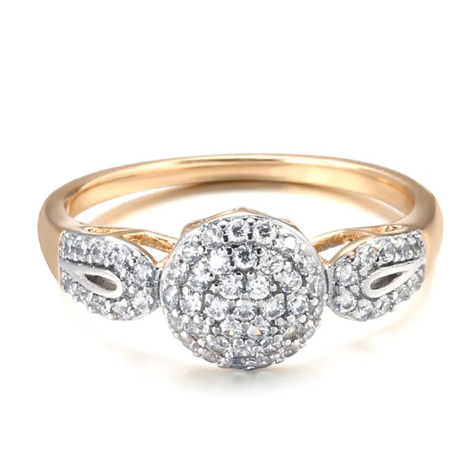 Bague de Luxe en Or Rose 18K - Élégance Vintage avec Cristaux Autrichiens pour Mariage et Fiançailles