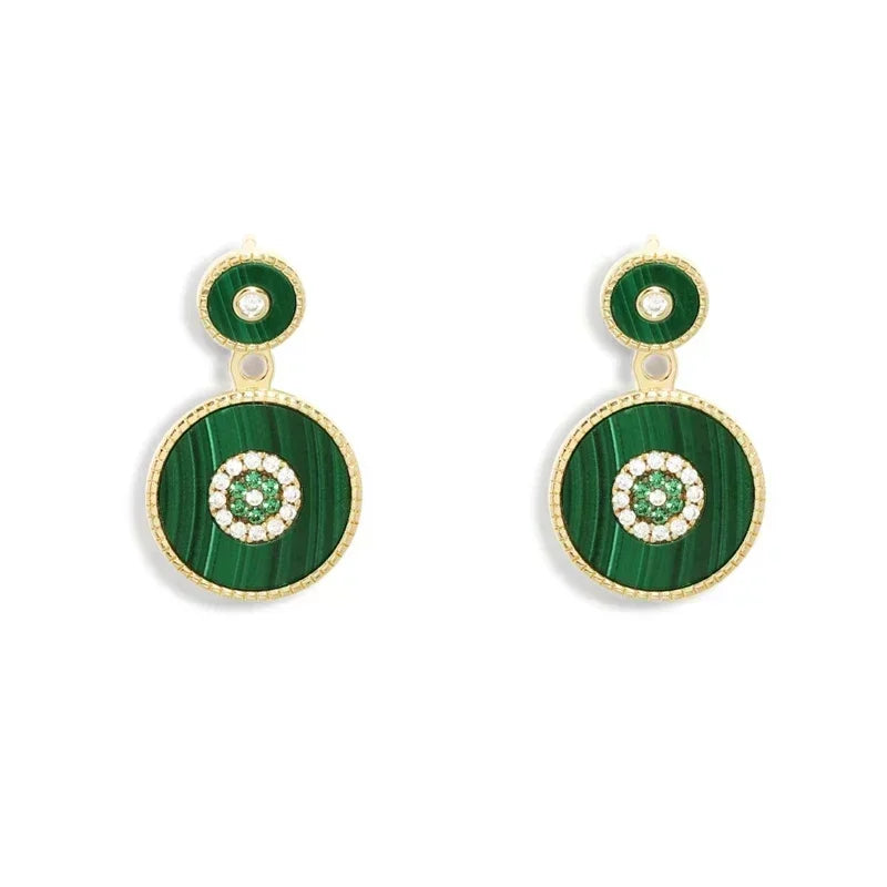 LI KI High quality 925 Sterling Silver June 2023 New Malachite Love Earrings Fashion Exquisite Jewelry Gifts To Friends