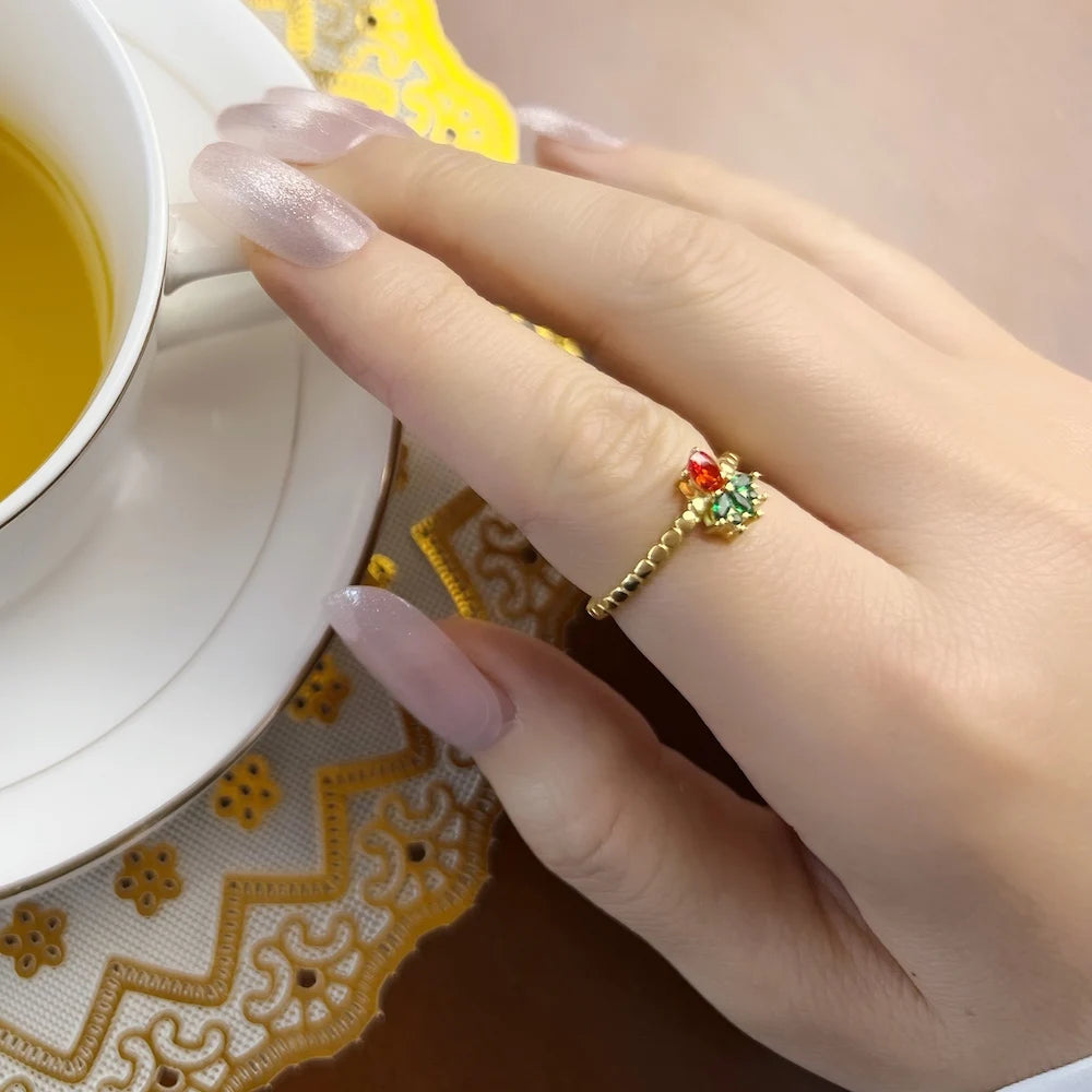 Bague Ananas Europe Style Doré - Bijou Femmes 925 Argent Sterling