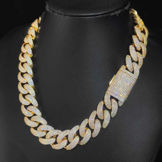 Chaîne cubaine plaquée or 18 carats