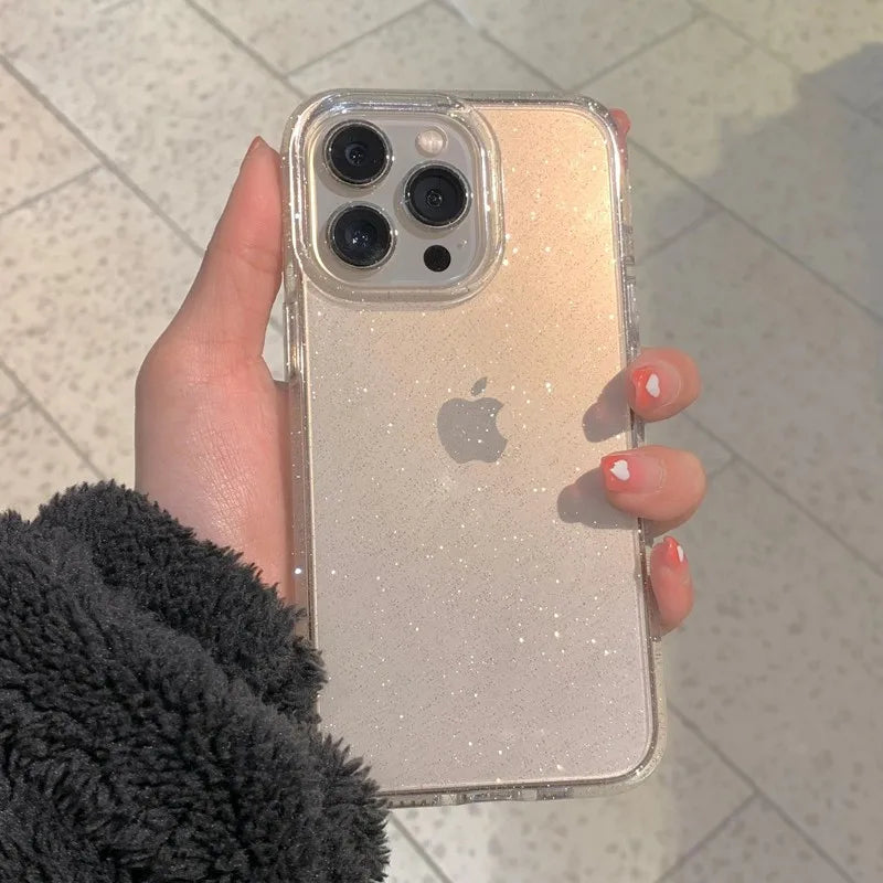 Coque de Luxe à Paillettes et Bumper Transparent pour iPhone