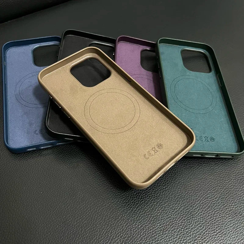 Étui en Cuir PU Magsafe pour iPhone 15 - Protection Élégante et Magnétique d'Apple