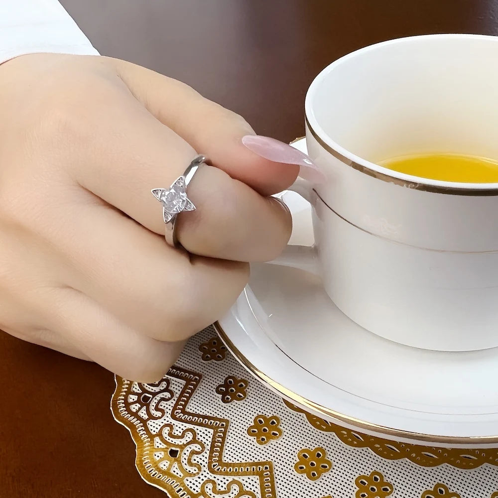 Bague Empilable en Forme d'Étoile - 925 Argent Sterling
