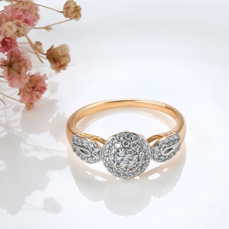 Bague de Luxe en Or Rose 18K - Élégance Vintage avec Cristaux Autrichiens pour Mariage et Fiançailles