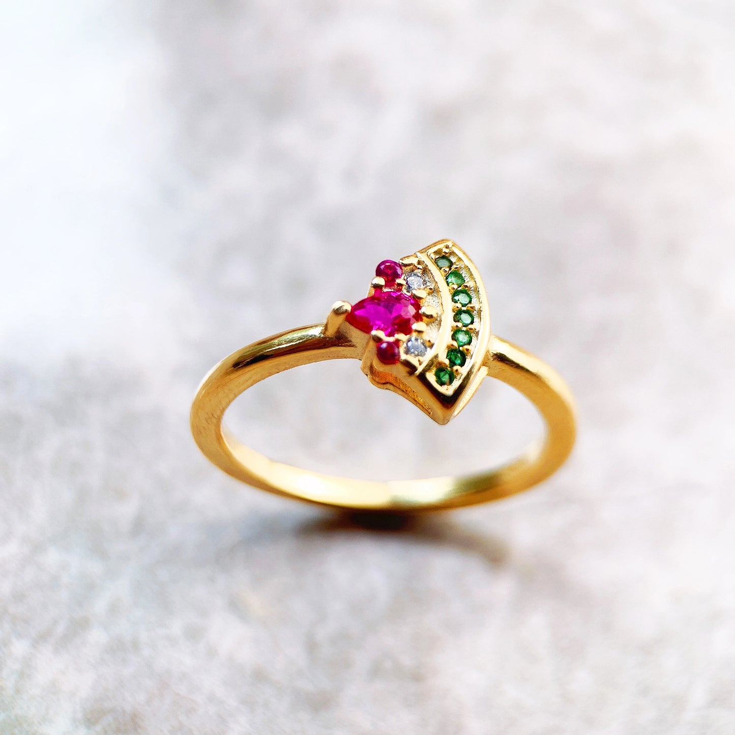 Bague Watermelon Golden 2022 Nouveau Style Europe Glam Bijoux Fin Pour Femmes Cadeau Doux Et Stylish En Argent Sterling 925