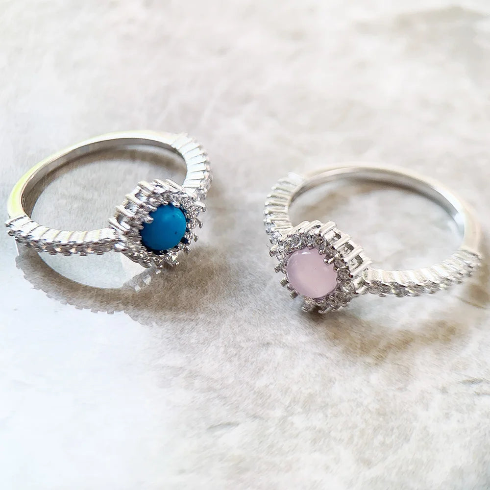 Bague Pierres Scintillantes - Bijoux Fines pour Femmes en Argent Sterling 925