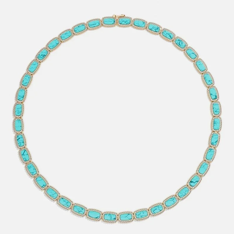 LI KI High Quality 2024 New Turquoise Series Necklace Earrings Ring Bracelet For Women Luxury Designer Jewelry