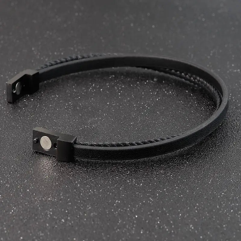 Bracelet en Cuir Tressé Multi-couches