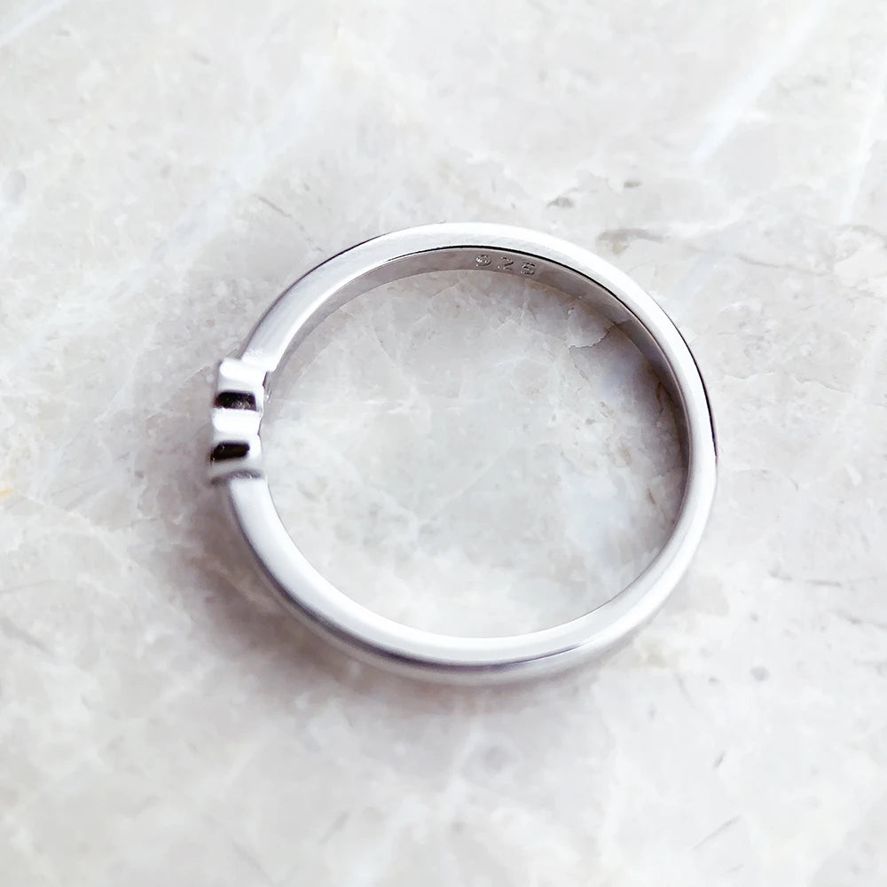 Bague Cœur d'Amour - Style Européen - Bijou Raffiné pour Femmes - Cadeau Romantique d'Été en Argent Sterling 925