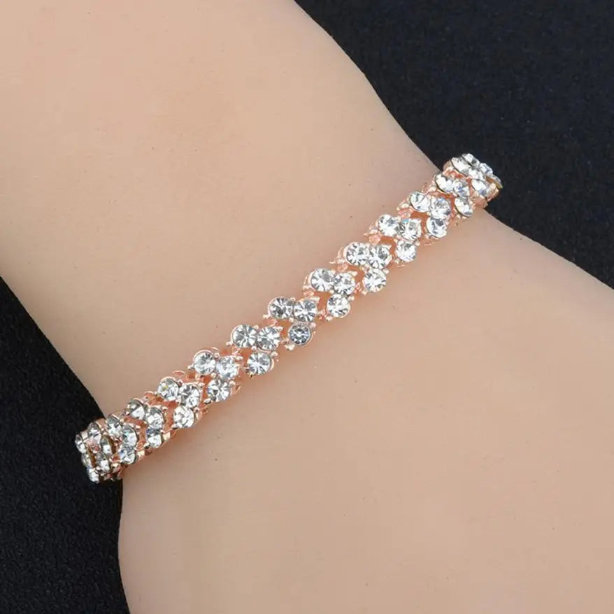 Bracciale vintage con ciondolo in cristallo Braccialetti in argento Gioielleria raffinata da sposa