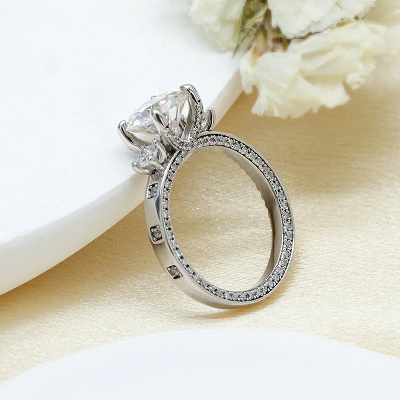Bague Moissanite VVS en Argent Sterling