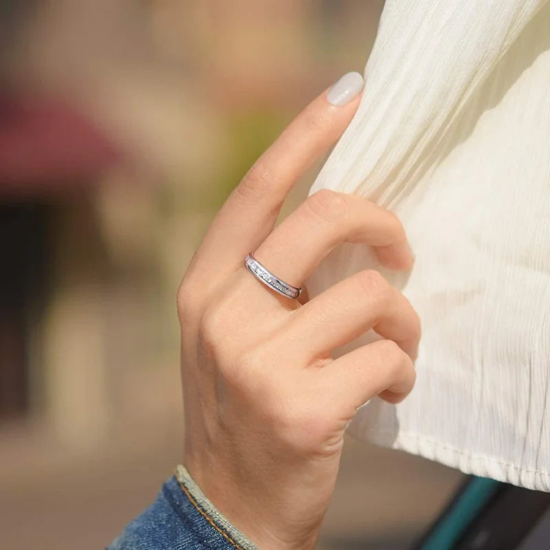 Bague Arc en Acier de Tungstène EternalBond - Anneau de Couple en Titane pour Hommes et Femmes