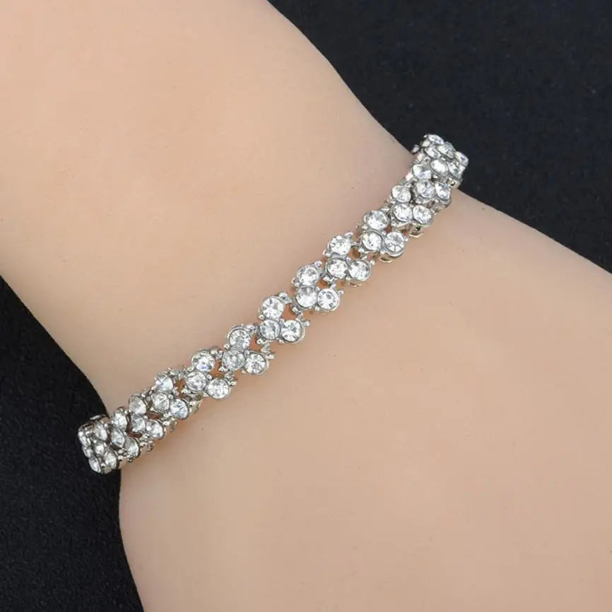 Bracciale vintage con ciondolo in cristallo Braccialetti in argento Gioielleria raffinata da sposa