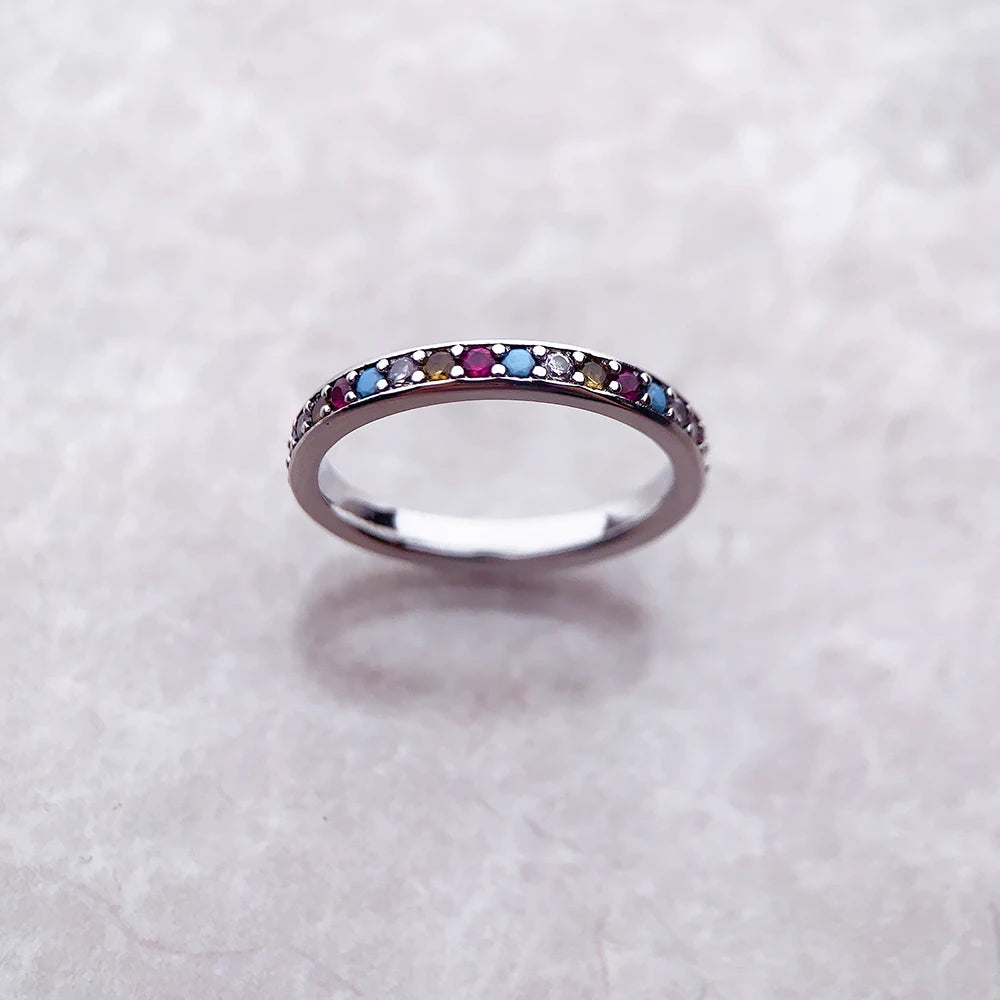 Bague pierre colorée style bohème bijoux fins pour femmes argent sterling 925 pur