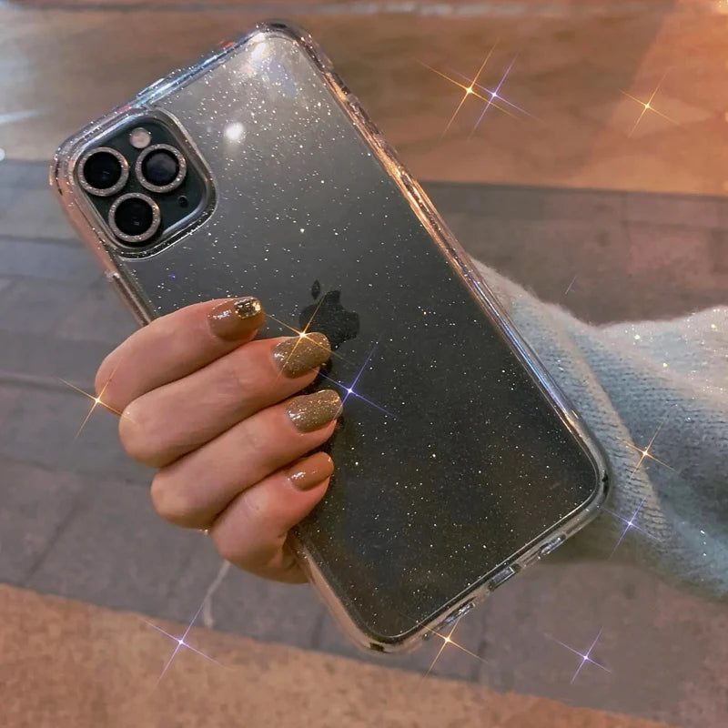 Coque de Luxe à Paillettes et Bumper Transparent pour iPhone