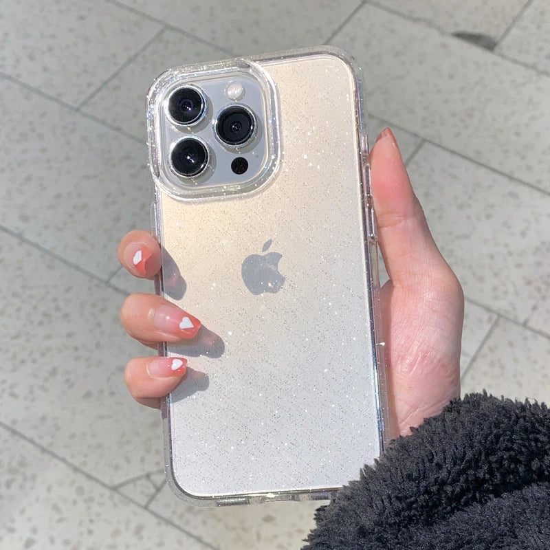 Coque de Luxe à Paillettes et Bumper Transparent pour iPhone
