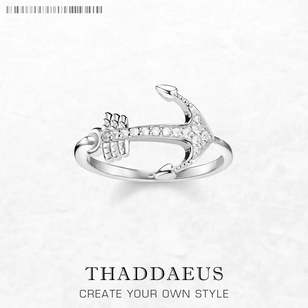 Bague Love Hope Anchor - 925 Argent Sterling: Un Symbole d'Espoir et d'Amour