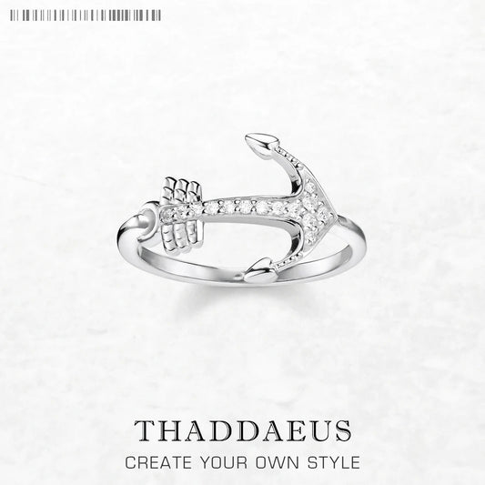 Bague Love Hope Anchor - 925 Argent Sterling: Un Symbole d'Espoir et d'Amour