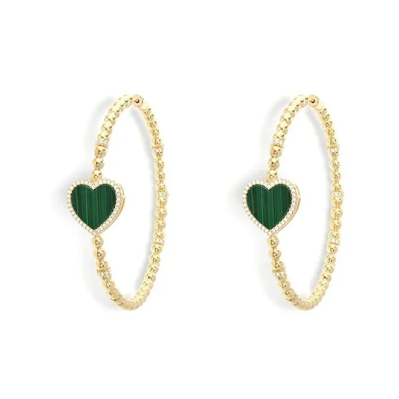 LI KI High quality 925 Sterling Silver June 2023 New Malachite Love Earrings Fashion Exquisite Jewelry Gifts To Friends