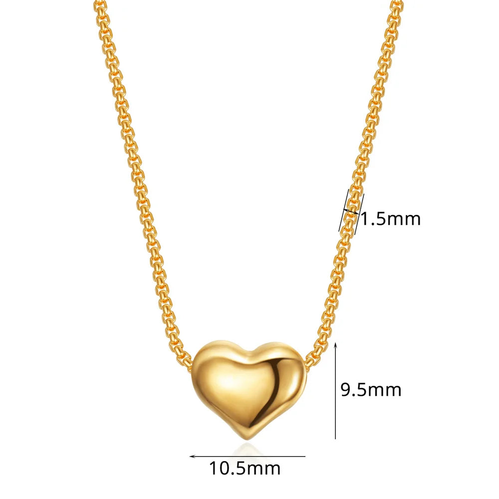 Cor Aureum: Collier Pendentif en Or 18K Plaqué avec Cœur d'Amour