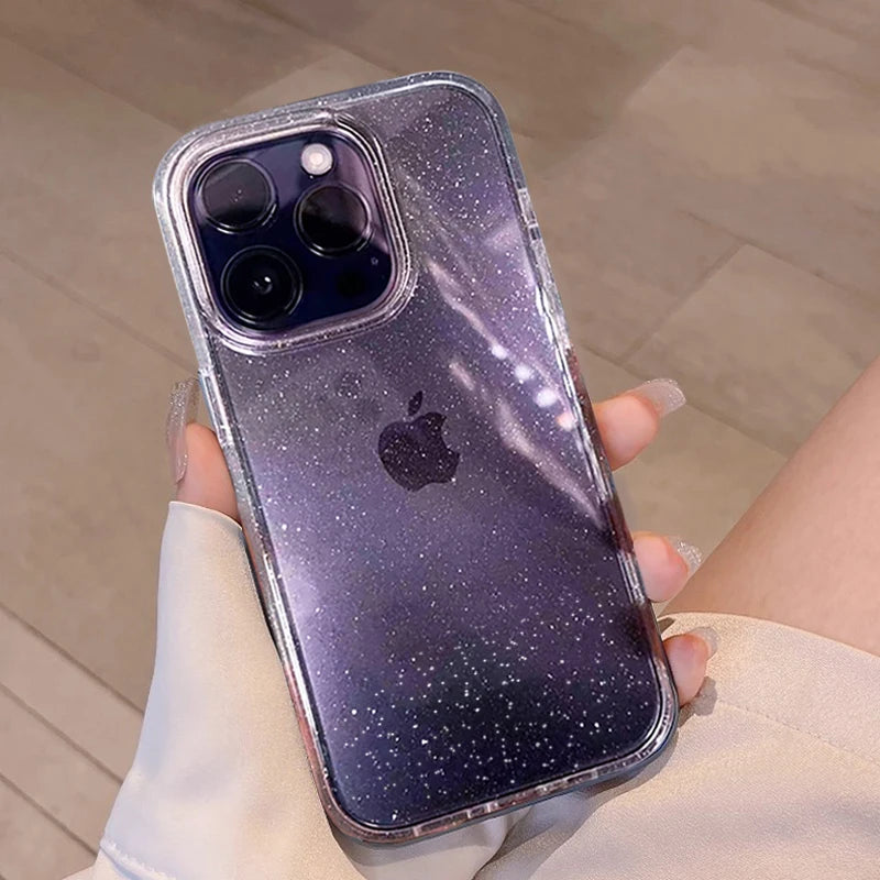 Coque de Luxe à Paillettes et Bumper Transparent pour iPhone