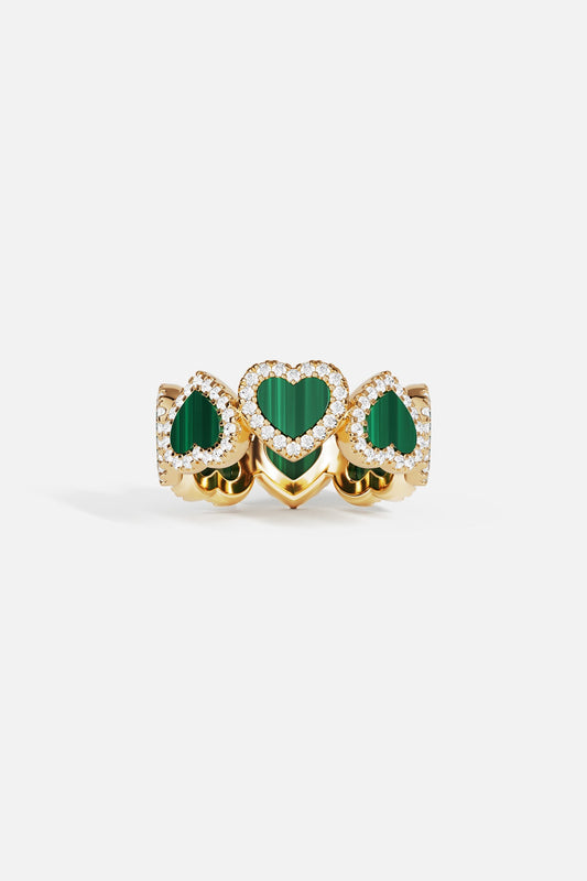 Bague Cœur Malachite – EternalBond