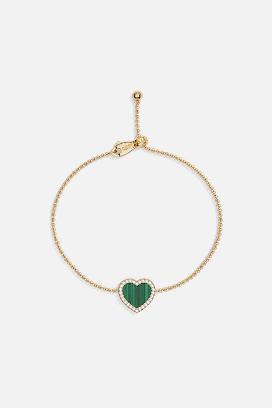 Bracelet Ajustable Cœur Malachite