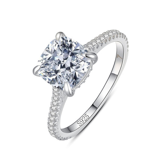 Bague fiançailles diamant encastré fin