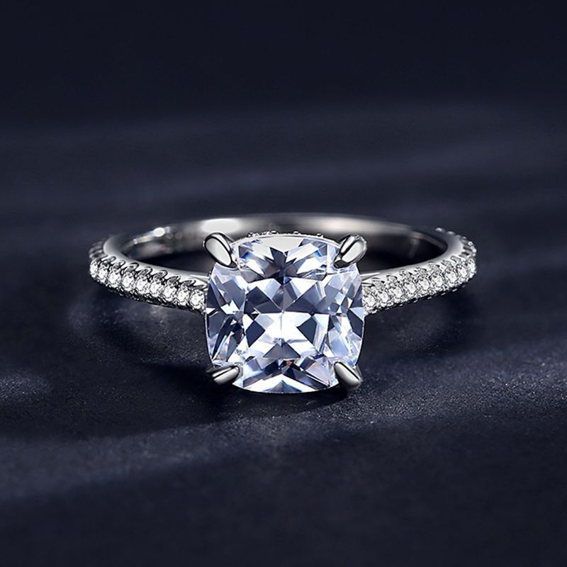 Bague fiançailles diamant encastré fin