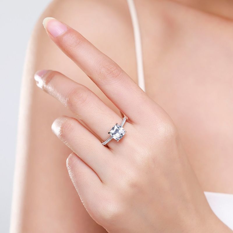 Bague fiançailles diamant encastré fin