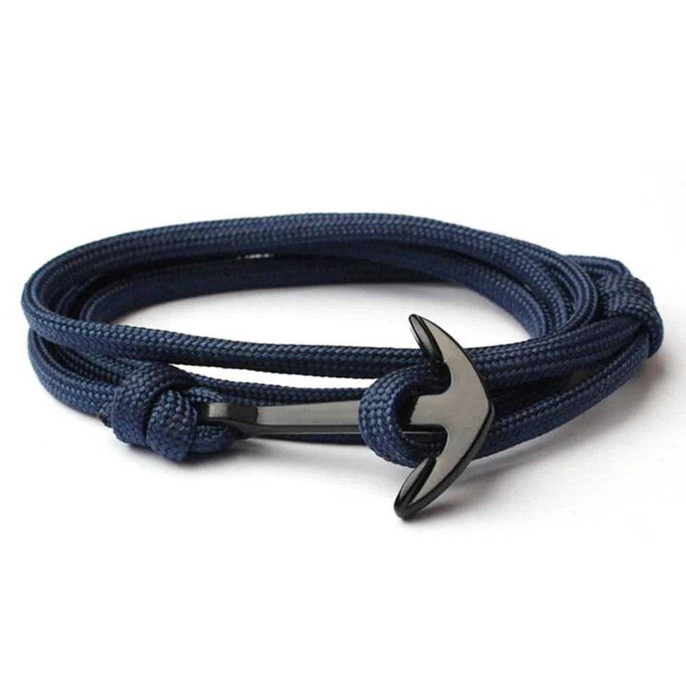 Bracelet Ancre en Cuir Fait Main