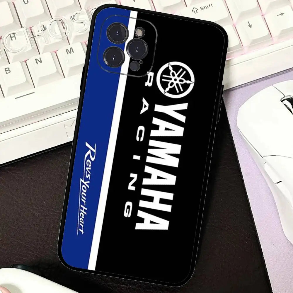 Coque Silicone Motif YAMAHA pour iPhone 11 à 17 – Pro, Pro Max, Plus, Mini