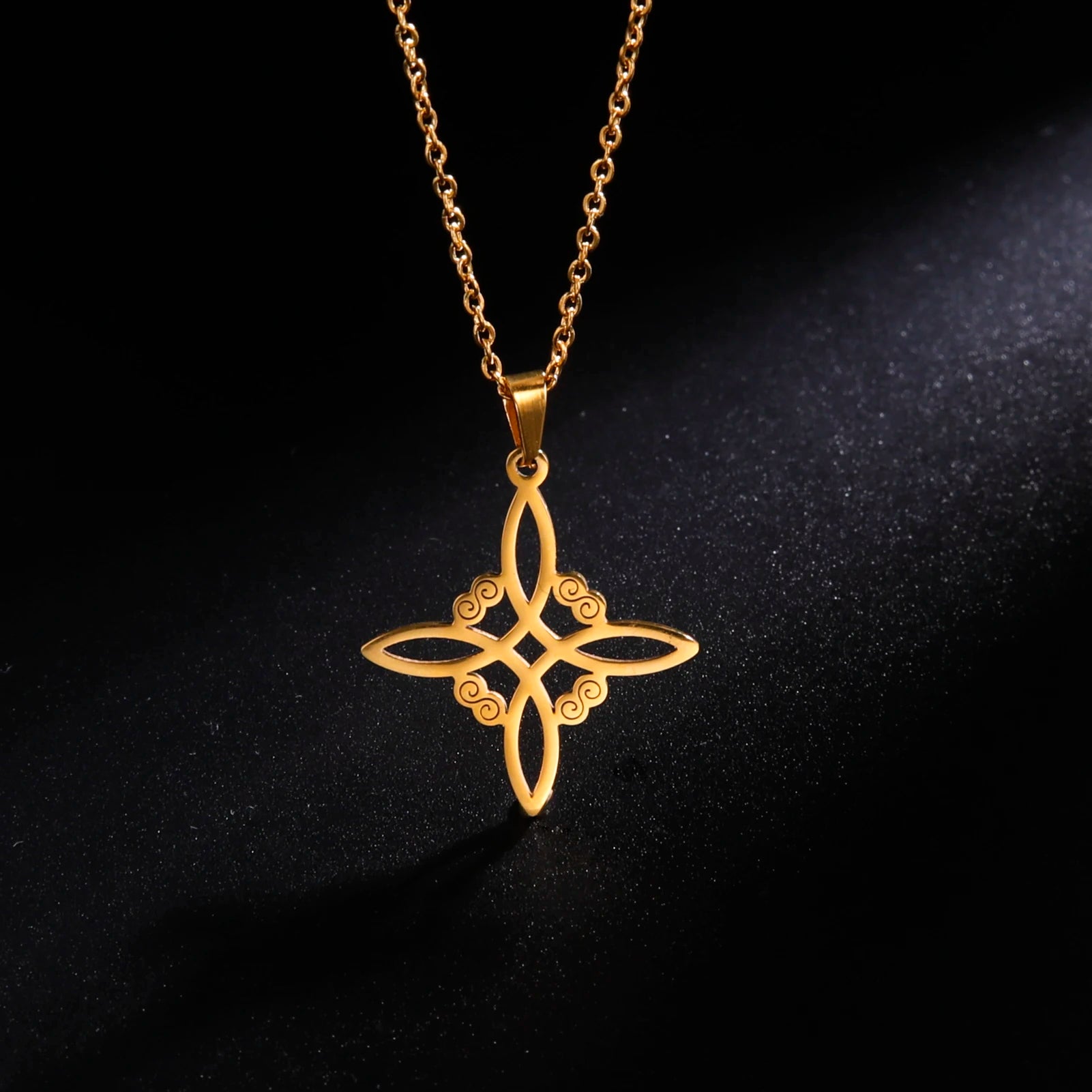 Collier Nœud de Sorcière en Acier Inoxydable