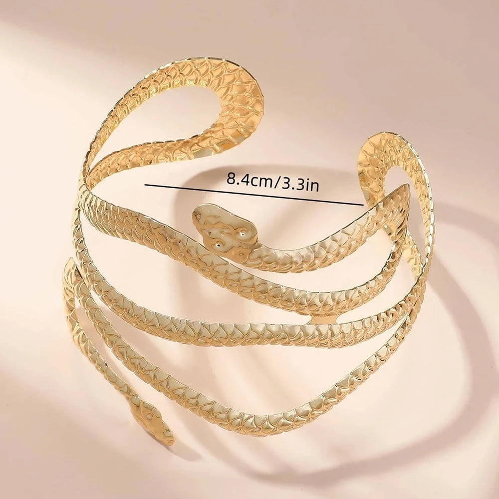 Bracelet Manchette Serpent Haut de Bras – Style Vintage Ajustable Femme