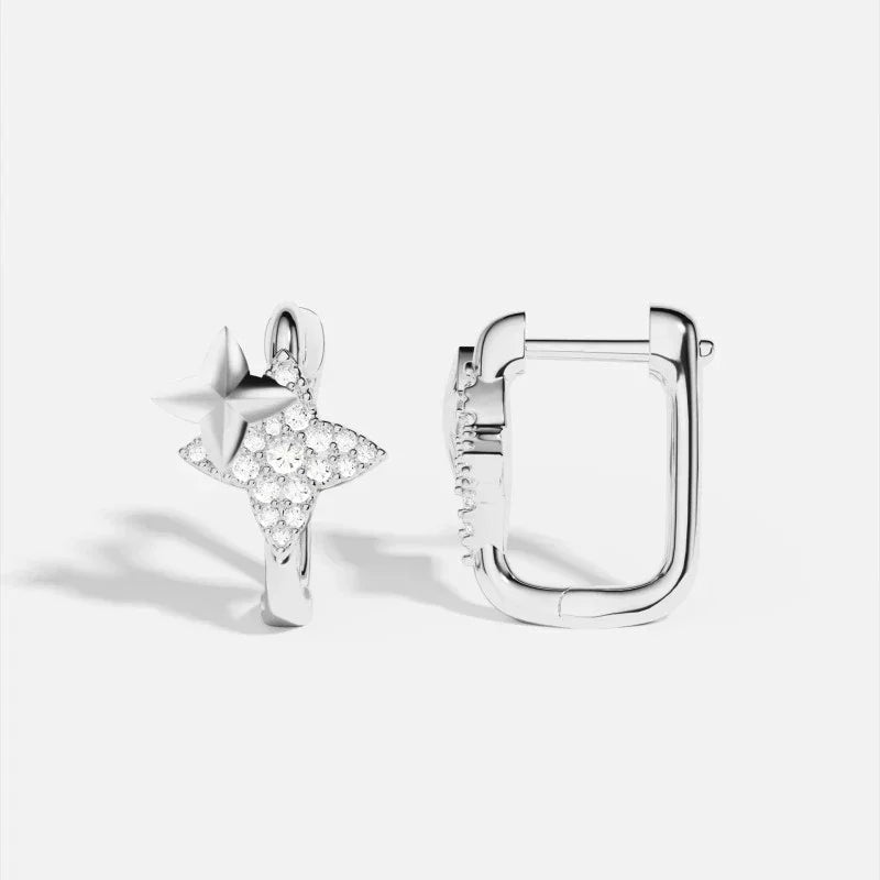 Boucles d'Oreilles Créoles Étoiles en Argent ou Rose Gold – Raffinement et Éclat