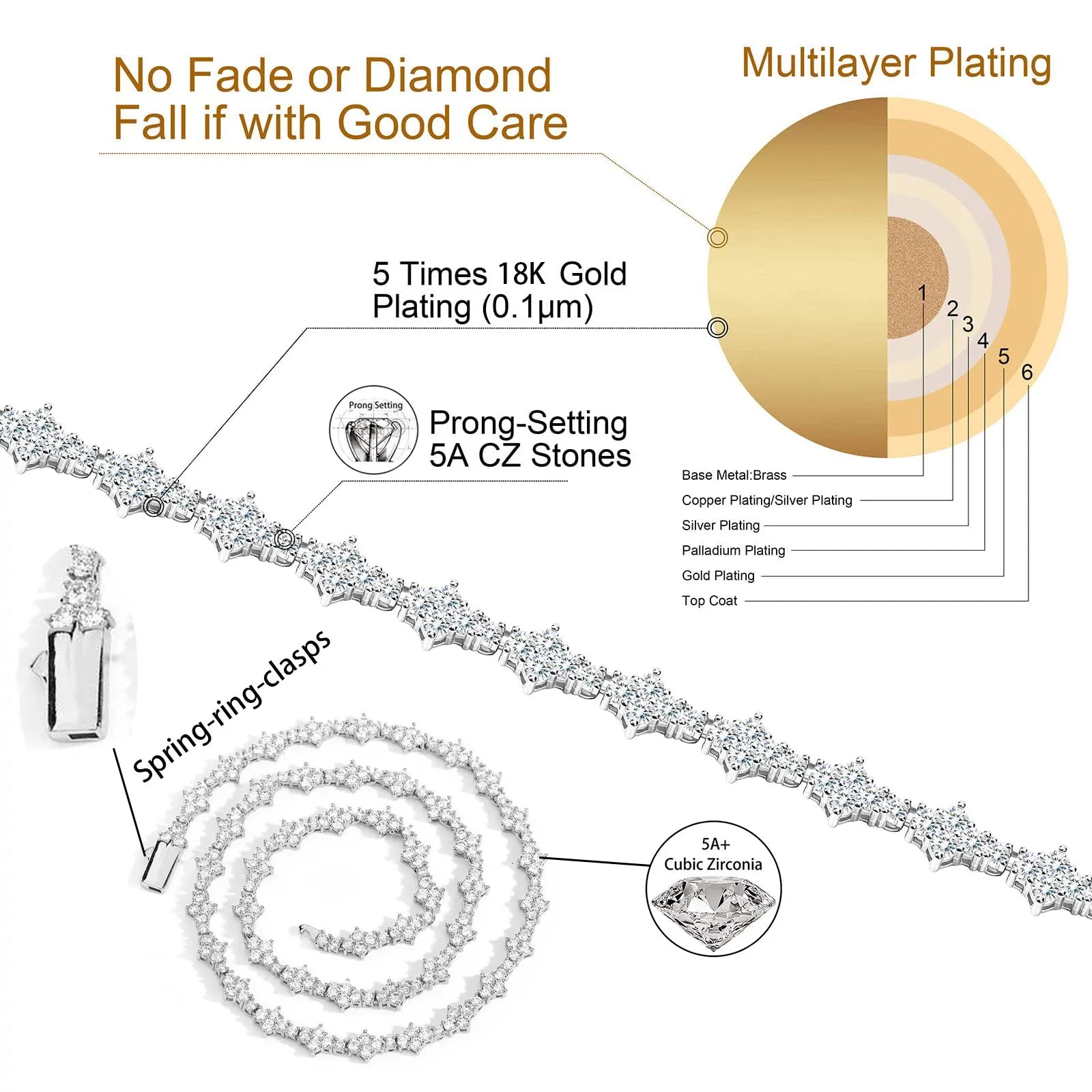 Collier Tennis Iced Out Zircone Cubique