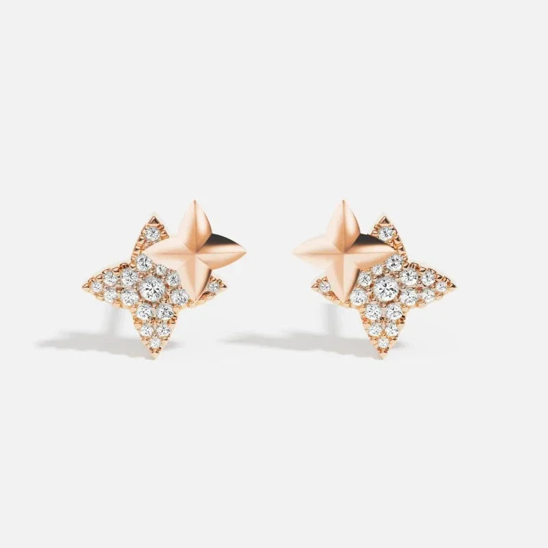 Boucles d'Oreilles Clous Étoiles en Argent ou Rose Gold – Élégance Minimaliste