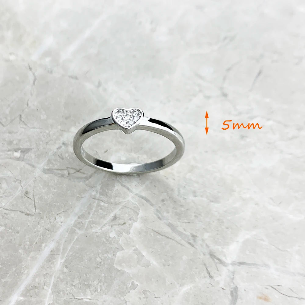 Bague Cœur d'Amour - Style Européen - Bijou Raffiné pour Femmes - Cadeau Romantique d'Été en Argent Sterling 925
