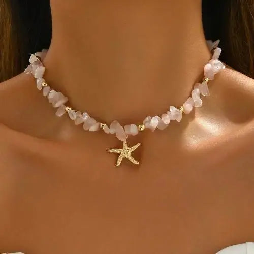 Bohemia Multicolour Bead Shell Pendant Necklace for Women Fashion Summer Adjustable Geometric Jewelry Holiday Beach Gift