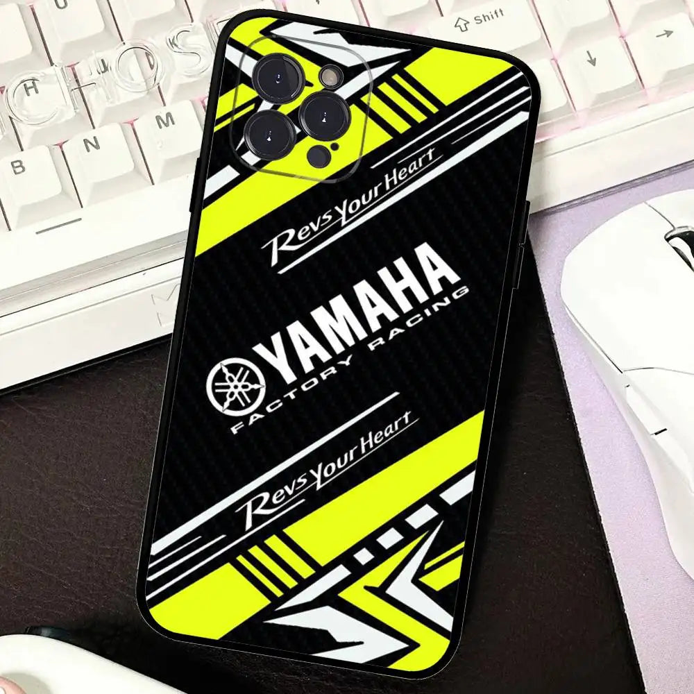 Coque Silicone Motif YAMAHA pour iPhone 11 à 17 – Pro, Pro Max, Plus, Mini