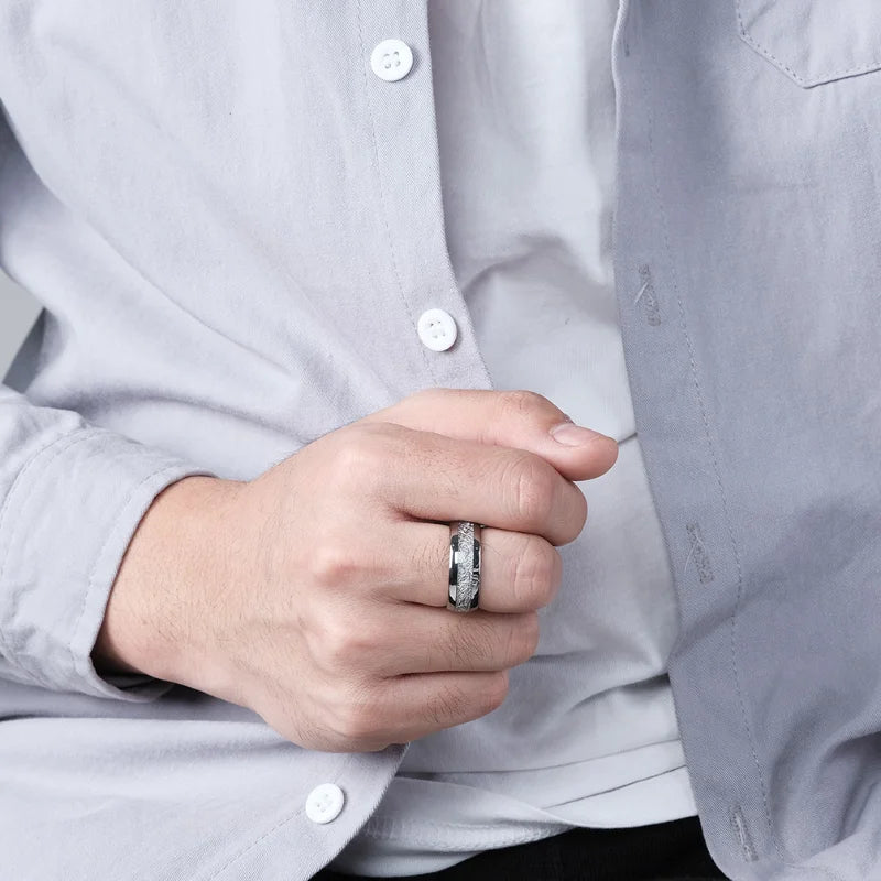 Bague Arc en Acier de Tungstène EternalBond - Anneau de Couple en Titane pour Hommes et Femmes