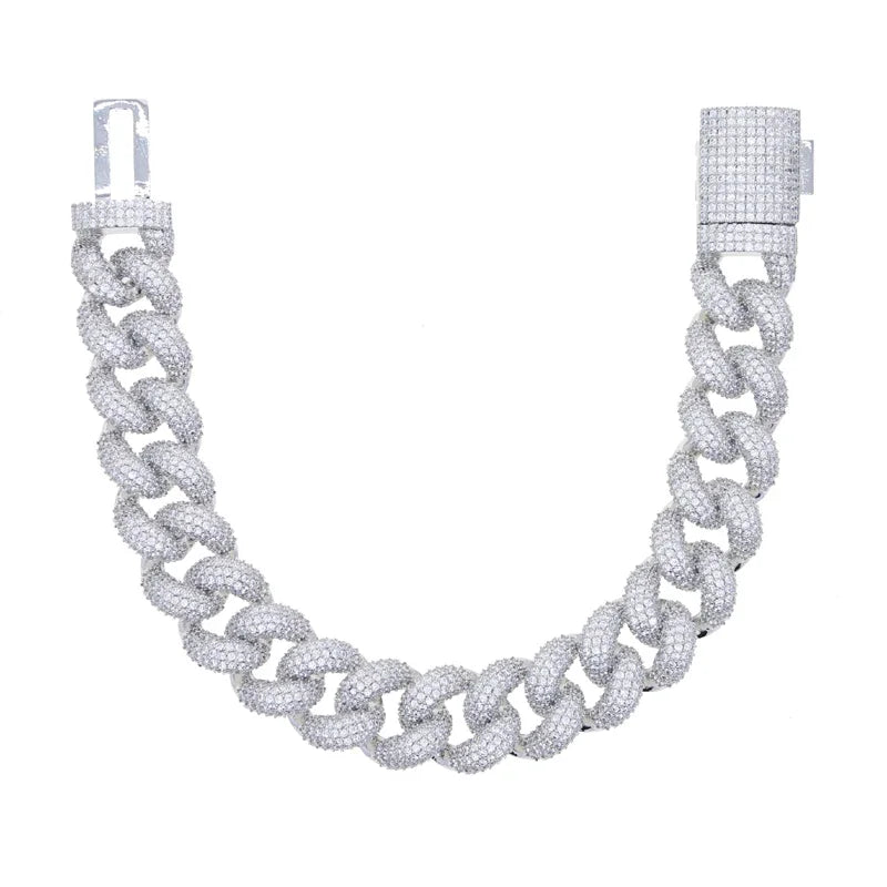 Bracelet Chaîne Cubaine Iced Out en Zircone Cubique