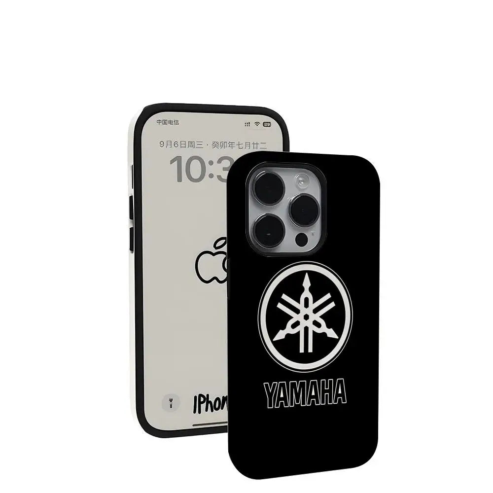 Coque Moto YAMAHA iPhone 11 à 17 – Rigide Brillante Antichoc, Pro Max, Plus, Air